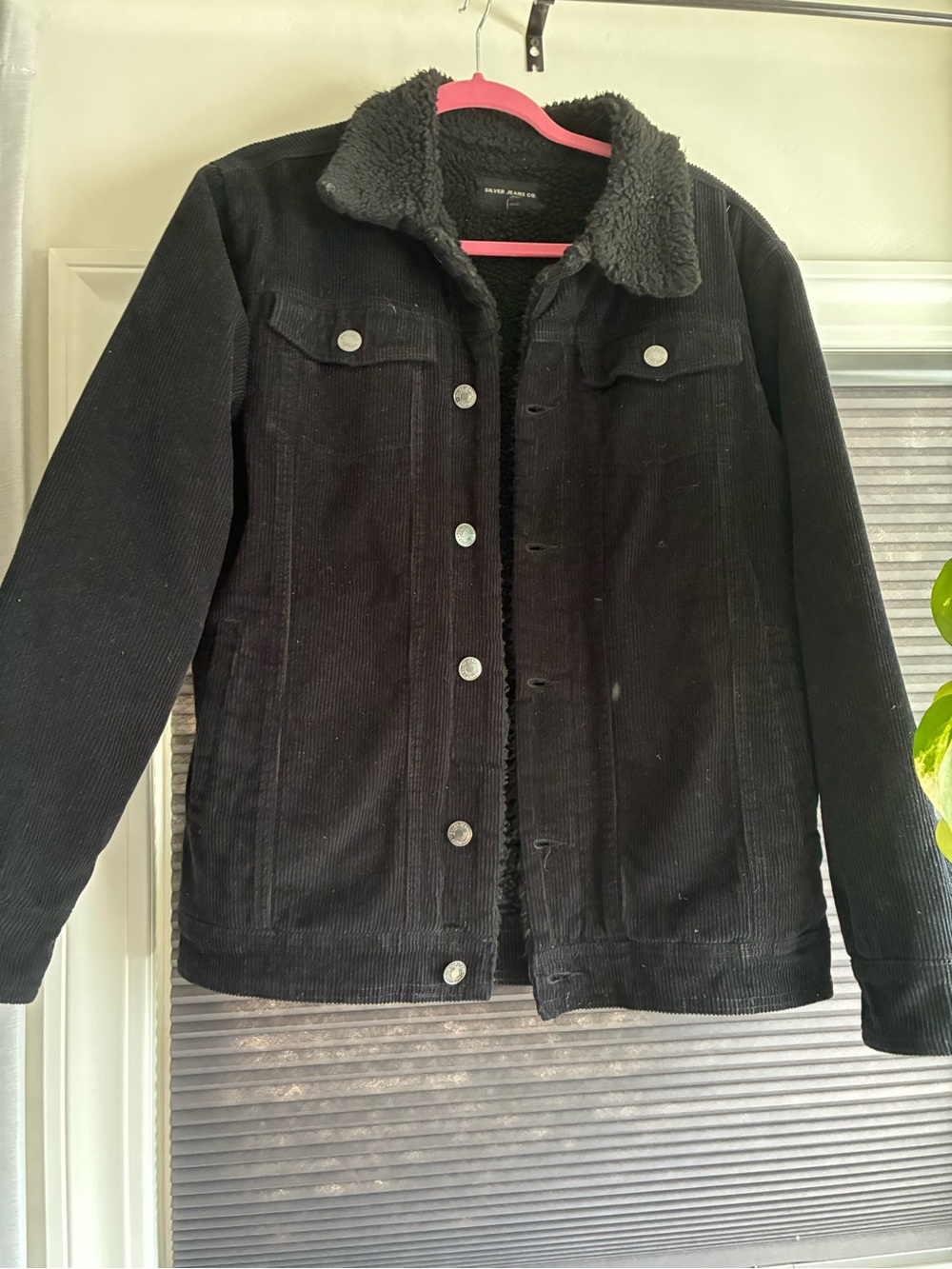 Black Cozy Corduroy Sherpa Jacket